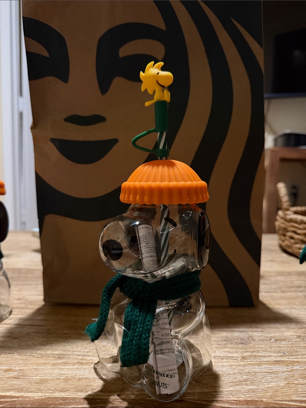 Snoopy Starbucks glass cup